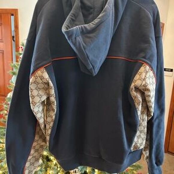 Men's Gucci, cotton jersey, zip jacket signature, GG Supreme jacquard medium - Picture 14 of 15